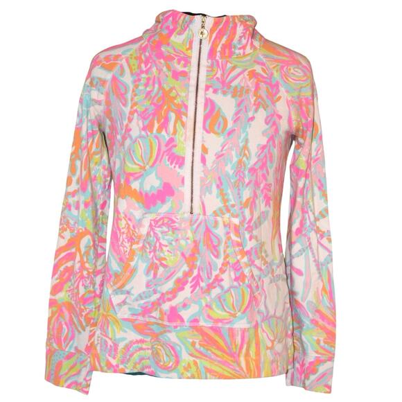 Lilly Pulitzer Skipper Popover ½ Zip Scuba to Cuba Resort White Size Small - Picture 2 of 5